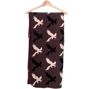 American Eagle Outfitters Logo Black & White Eagles Fleece Throw Blanket